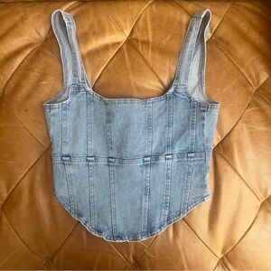 OW Intimates Corset Bustier Denim Top